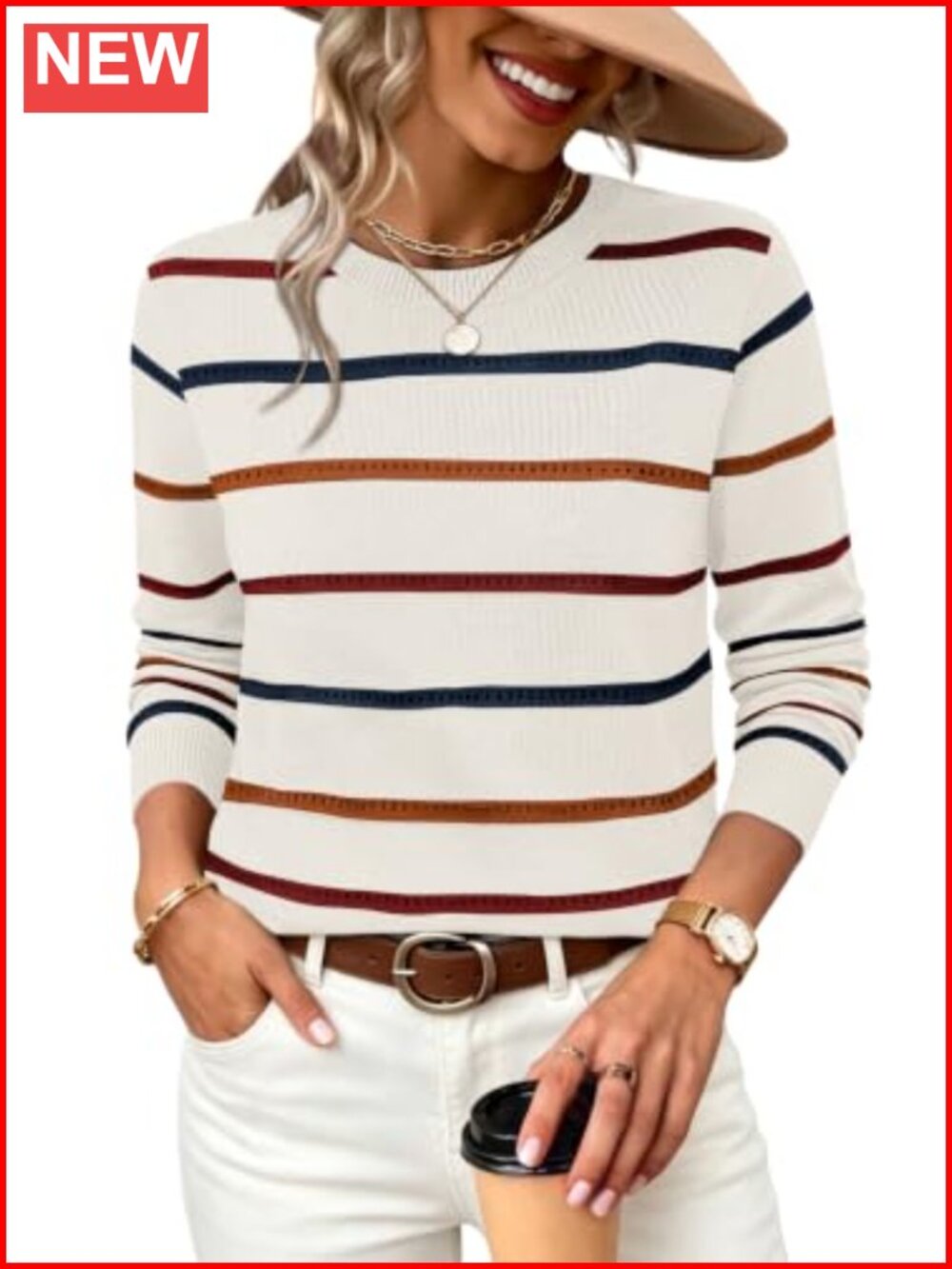 Womens Hollow Out Knit Sweater Scoop Neck Pullover Lightweight